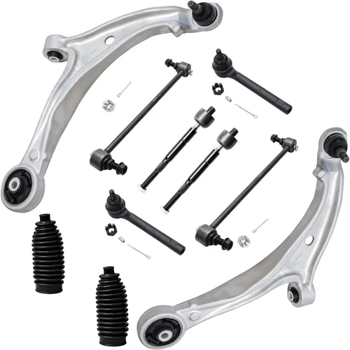 Vista 99 de Detroit Axle - Kit de suspensión frontal de 10 piezas para Jeep 2002-2004 Liberty, 2 brazos de control superiores con rótula 2 rótulas inferiores, 4