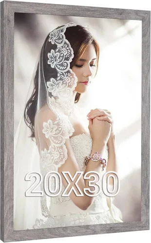 Vista 76 de Marco de 8 x 24 pulgadas de madera natural con veta rústica, marco de 24 x 8 pulgadas en color beige, marco para colgar pósteres de arte, marco de 8