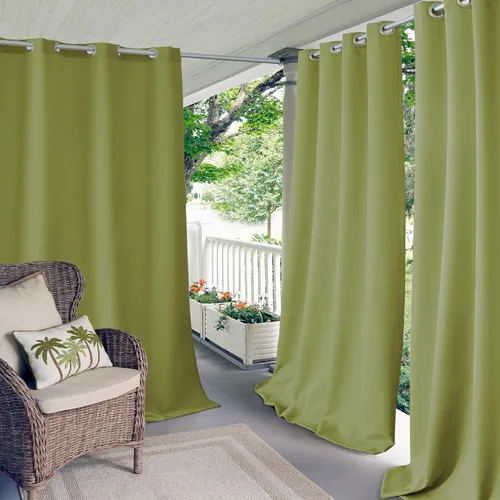 Vista 18 de Elrene Home Fashions Panel de cortina de ventana con ojales y protección UV para interiores y exteriores