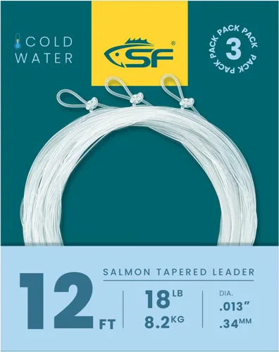 Vista 48 de SF Líder Cónico Pre-Atado con Lazo para Pesca con Mosca de Nailon Transparente para Trucha de Agua Dulce y Salada Bonefish Permit Lubina Salmón