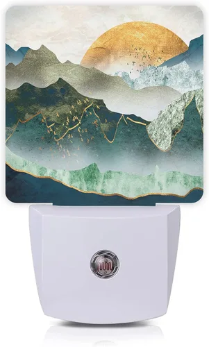 Vista 18 de Luz Nocturna de Flores Retro, Luces Nocturnas Retro Rústicas de Primavera Enchufables en la Pared con Sensores de Luz de Amanecer a Atardecer 0.5W