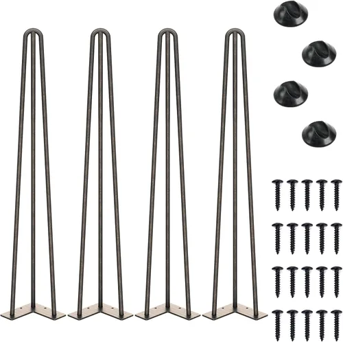 Vista 23 de SMARTSTANDARD Patas de mesa de horquilla de 4 pulgadas, 3 varillas de acero de 1/2 pulgada de diámetro de tubo, capacidad de carga de 800 libras