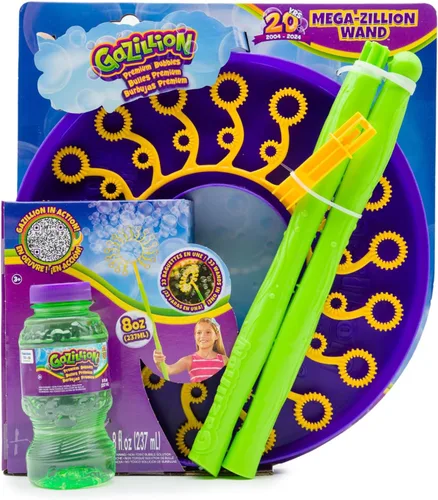 Vista 6 de Gazillion Mega-Zillion Wand, 33 Mini Wands, 3ft. Handle & 2 Bottles of Solution - Create Zillions of Bubbles in Seconds!