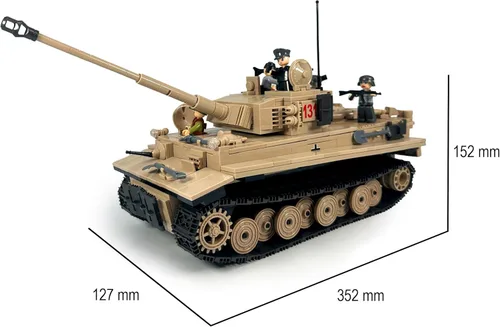 Vista 3 de General Jim's WWII German Tiger Tank 131 - Juego de bloques de construcción de ladrillos históricos militares, 1,018 piezas, escala 1:24, torreta