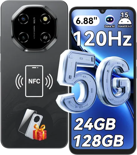 Vista 10 de Blackview Shark 6 Teléfonos Android Desbloqueados 5G (2025), Teléfono Celular Android 15 Desbloqueado, Pantalla de 6.88" 120Hz, 12GB+128GB/2TB