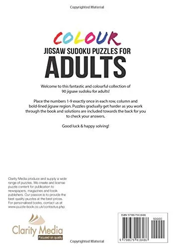 Vista 2 de Colour Jigsaw Sudoku Puzzles for Adults 90 full-colour jigsaw sudoku puzzles