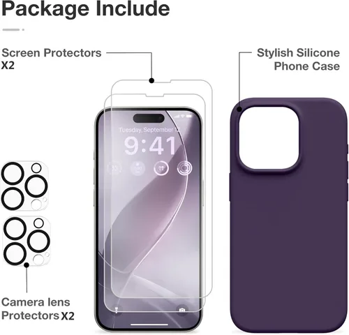 Vista 293 de GONEZ Funda magnética para iPhone 14, compatible con Magsafe, con protector de pantalla + protector de cámara, forro de microfibra antiarañazos