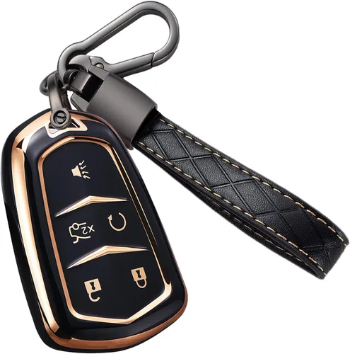 Vista 11 de Funda para Llavero Cadillac Escalade, para Cadillac ATS CTS CT6 STS SRX XT5 Funda de Llavero de TPU Suave Premium Protección Completa Soporte