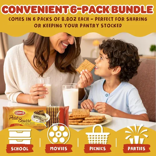 Vista 5 de Osem Petit Beurre Cookies - Galletas de té ligeras y crujientes, para café, desayuno o postre, 8.8 onzas (paquete de 6)