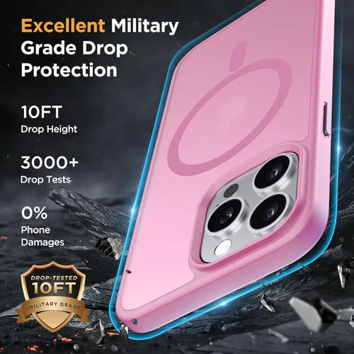 Vista 571 de Miracase - Funda magnética para iPhone 13 de 6.1 pulgadas (compatible con MagSafe) (con 2 protectores de pantalla), protección de grado militar
