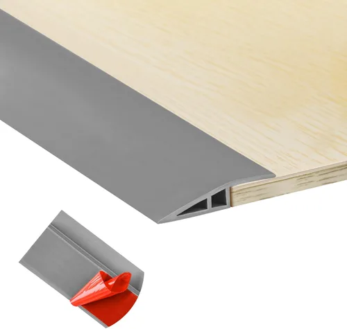 Vista 8 de Tira de Transición de Suelo para Alfombra de 3.3 pies, Tira Autoadhesiva para Borde de Piso, Cubierta de PVC para Umbral de Puerta, Tira Divisor