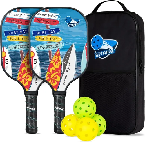 Vista 8 de Carbon Fiber Pickleball Paddles Set of 2, USAPA Approved T700 Raw Carbon Face, Lightweight 7.5oz Honeycomb Core Pickle Ball Rackets, High Spin