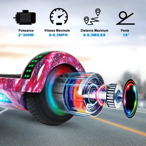 Vista 32 de CBD Scooter with Corlorful LED Lights,6.5" Wheels, Dual 300W Motor Scooter for Kids Girls Boys Adults, All Ages