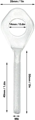 Vista 6 de Tensor de perno de ajuste de cadena, 4 unidades de 0.551 in de cadena de eje tensor de aleación de acero antideformación fácil de ajustar para ATV
