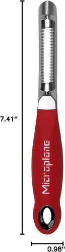 Vista 10 de Microplane Pelador giratorio dentado profesional para tomate y kiwi, para uso a mano derecha e izquierda