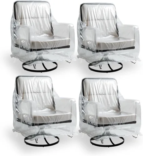 Vista 9 de Funda para silla giratoria para exteriores, impermeables, fundas para sillas mecedoras de patio para muebles de exterior, transparente