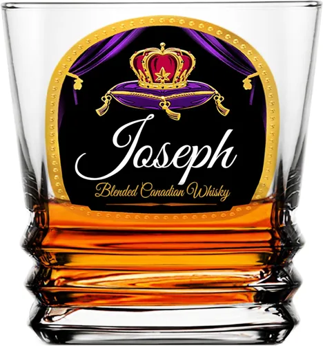 Vista 4 de Juego de 2 vasos de whisky real personalizados, vaso de whisky con corona personalizada, regalo para papá, vaso de whisky canadiense, regalo