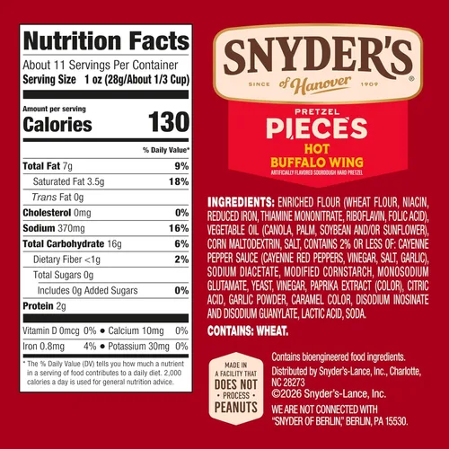 Vista 2 de Snyder's of Hanover Piezas de pretzel sabor Hot Buffalo Wing, 11.25 onzas