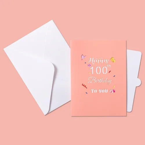 Vista 5 de Tarjeta emergente de feliz cumpleaños número 100 para mujeres, esposa, regalo de cumpleaños número 100 para mamá, tarjeta de cumpleaños
