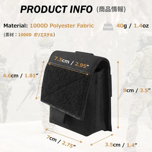 Vista 2 de Azarxis - Bolsos tácticos mini para cinturón, multiusos, pequeños, compactos, con ranura para tarjeta, para batería, EDC, para almacenamiento de #01