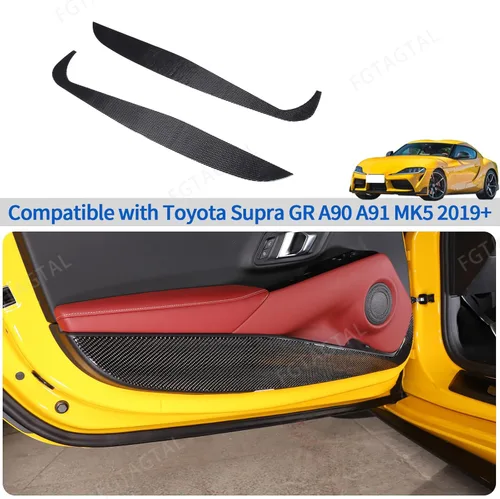 Vista 6 de Cubierta de fibra de carbono suave para puerta de automóvil antipatadas, para Toyot@Supra GR A90 A91 MK5 2019-2025, accesorios de protección
