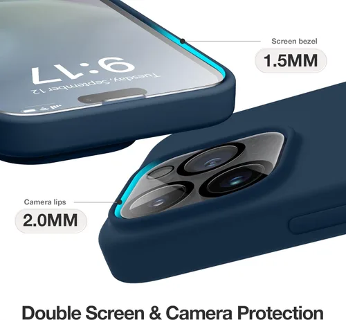 Vista 581 de GONEZ Funda magnética para iPhone 14, compatible con Magsafe, con protector de pantalla + protector de cámara, forro de microfibra antiarañazos