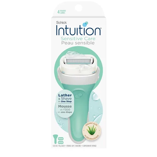 Maquinillas de afeitar Schick Intuition para mujeres con piel sensible | 1 maquinilla y 2 repuestos de cuchillas de afeitar Intuition con aloe