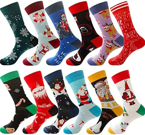 Vista 3 de NCDUANSAN Calcetines de Navidad kawaii otoño e invierno calcetines de hombre y mujer Santa calcetines de algodón (3pcs)