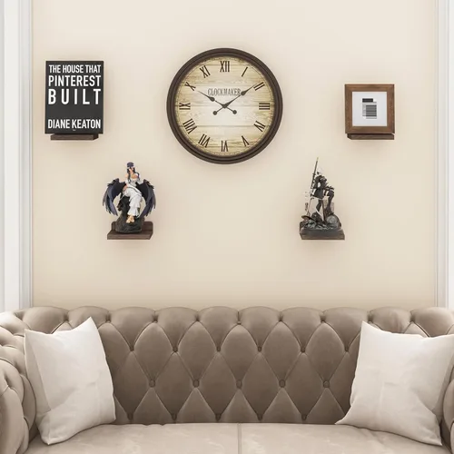 Vista 6 de Fixwal Estante pequeño para pared, estantes flotantes de 5 x 5 pulgadas, juego de 4, estantes pequeños de madera rústica para dormitorio, sala