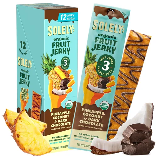 Vista 14 de Solely - Charqui de frutas orgánicas Un ingrediente Vegano Sin OGM Sin gluten Sin agregado de azúcar