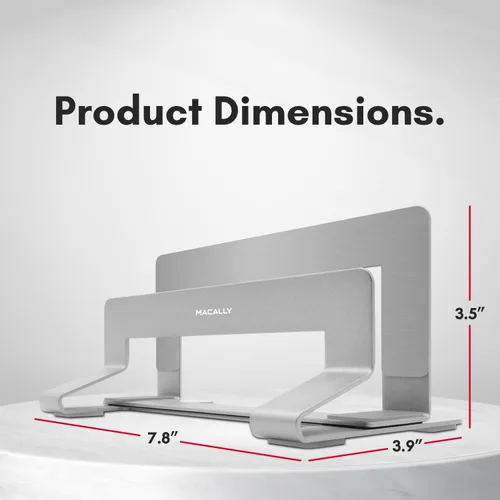 Vista 9 de Macally Soporte vertical para computadora portátil para escritorio, soporte vertical para computadora portátil, soporte para MacBook cerrado