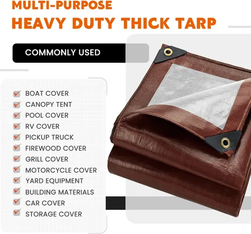 Vista 9 de Keten Tarps Lona resistente impermeable de 3 x 18 pies, 10 mil de grosor - Lona de polietileno multiusos resistente a desgarros y a la decoloración