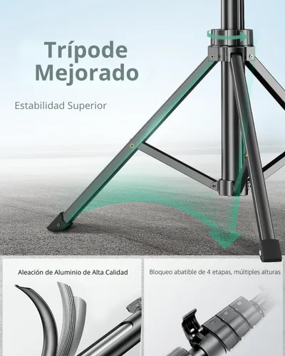 Vista 3 de SENSYNE Trípode de teléfono de 62 pulgadas y palo para selfie, soporte extensible para teléfono celular con control remoto inalámbrico y soporte