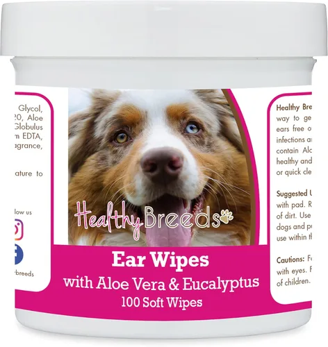 Vista 206 de Healthy Breeds Shih Tzu Toallitas de limpieza de oídos con aloe y eucalipto para perros, 100