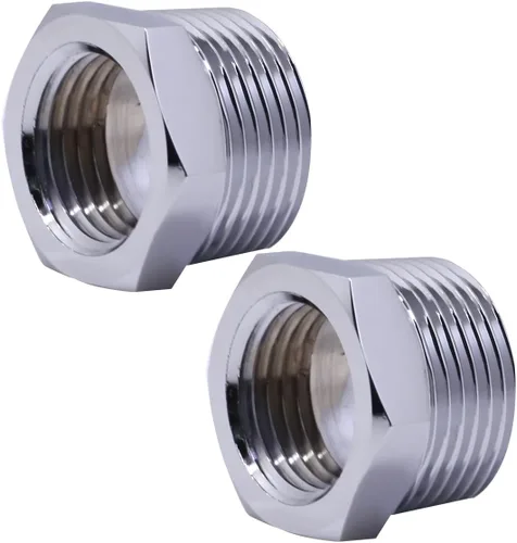 Vista 7 de G 1/2 BSP hembra a rosca macho de 1/2 NPT de EE. UU. (paquete de 2), conexión de tubería de latón macizo, conector con arandela de goma, adaptador
