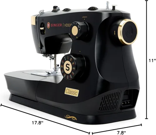Vista 9 de SINGER Máquina de coser clásica 500 resistente con kit de accesorios, motor fuerte con potencia de perforación mejorada, 23 puntadas integradas