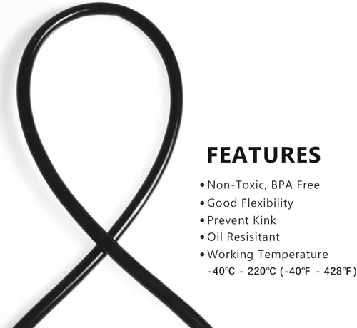 Vista 4 de QuQuyi Manguera de vacío de silicona de 1 pulgada (0.984 in) de diámetro interior x 1-14 pulgadas de diámetro exterior de silicona negra, alta