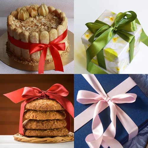 Vista 4 de Maclemon Cinta de satén dorada de 34 pulgadas de ancho de 100 yardas de doble cara, cinta de tela dorada para envolver regalos, muy adecuada