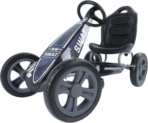 Hauck Cyclone Pedal Go Kart con asiento de cubo ajustable para niños de 4 a 8 años, S.W.A.T.