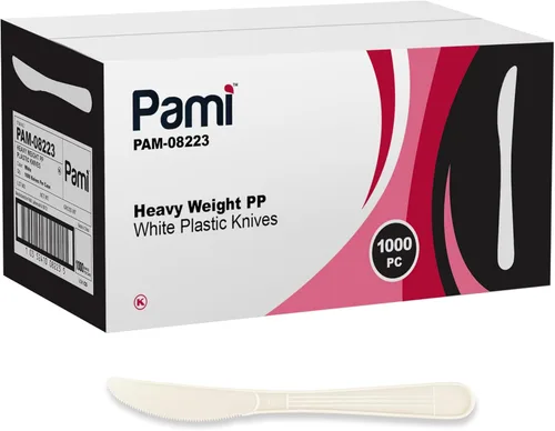 Vista 9 de PAMI 1000 tenedores de plástico desechables de alta resistencia a granel para fiestas, catering, bodas, eventos y pedidos de comida para llevar