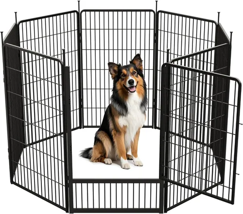 Vista 16 de SunsGrove Corralito para perros para exteriores, resistente de 24 pulgadas, 2 paneles, corralito de juego para cachorros, para interiores, valla