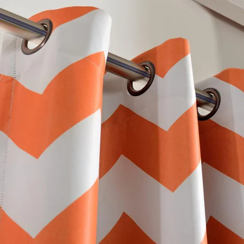 Vista 7 de Melodieux - Cortinas de chevron de moda para sala de estar y comedor, cortinas con ojales oscurecedores y parte superior para ventanas Negro