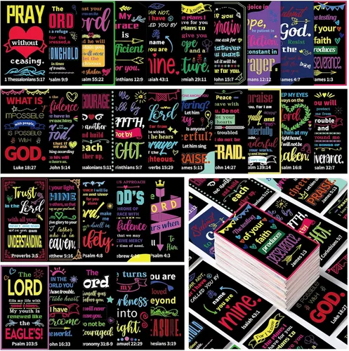 Vista 8 de Maitys 240 Tarjetas de Versículos Bíblicos Tarjetas de Oración para Mujeres con Versículos Bíblicos Surtidos Mini Tarjetas de Escrituras Tarjetas