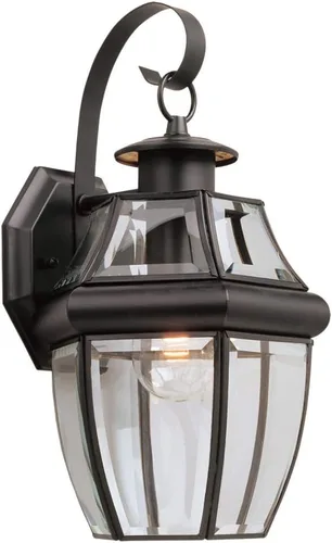 Vista 4 de Sea Gull Lighting 8067-965 Lancaster One Light - Farol de pared para exteriores, níquel cepillado antiguo