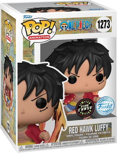 Vista 2 de Funko Pop! Animation: One Piece - Red Hawk Luffy Exclusive - Brilla en la oscuridad - Figura de vinilo coleccionable - Idea de regalo - Producto