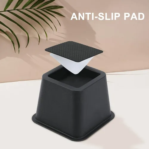 Vista 5 de Elevadores de cama resistentes, elevación en alturas, elevadores de muebles de 3 pulgadas, elevadores de cama para dormitorio, cama, mesa y sofá