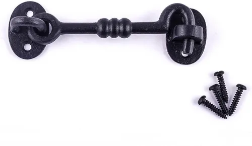 Vista 10 de Renovators Supply Manufacturing Cerradura de puerta de hierro forjado negro de 11 pulgadas con herrajes de montaje