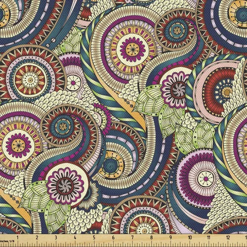 Vista 28 de Lunarable Tela de superhéroe de The Yard, expresiones retro de cómics humor, caricatura, Scream Crash Pow, tela de microfibra para artes y Amarillo