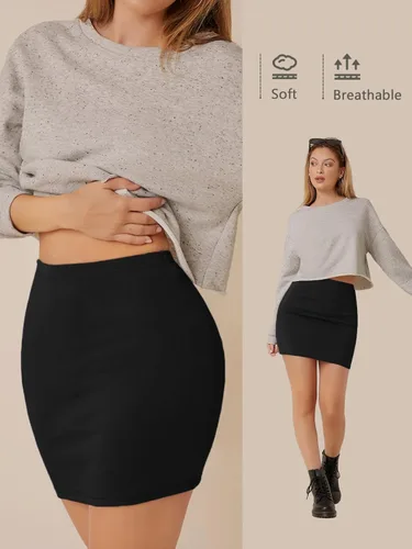Vista 4 de SOLY HUX Minifalda elástica de cintura alta para mujer