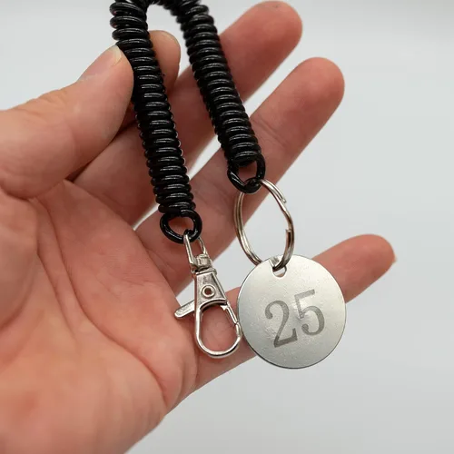 Vista 5 de StayMax Llavero de resortes helicoidales retráctiles, cordón para llavero, 10 unidades (negro), Negro
